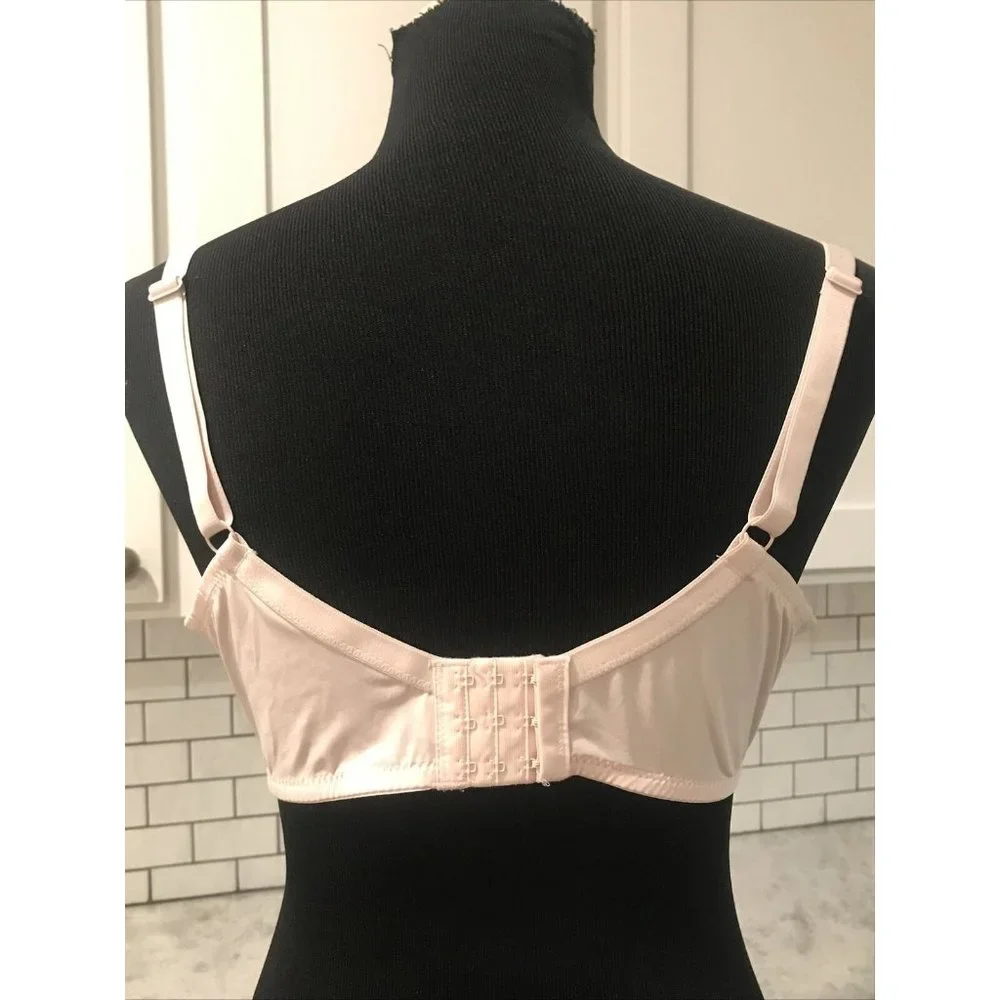 Laura Ashley Bra Womens 40D Pale Pink Padded Underwire 3700-16‎ Lacey Romantic